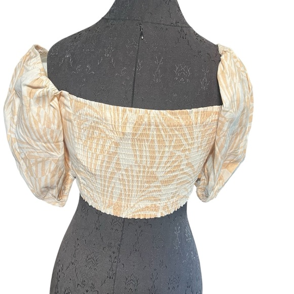 Shore Brand Sandy Palm Puff Sleeve Off Shoulder Wench Top NEW - Picture 2 of 7